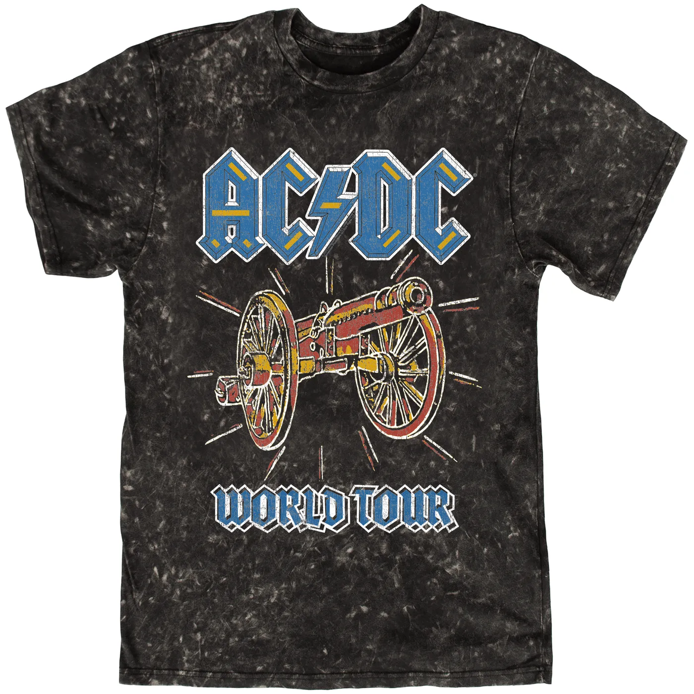 AC/DC T-shirt | World Tour For Those About To Rock Cannon Image ACDC Mineral Wash Shirt