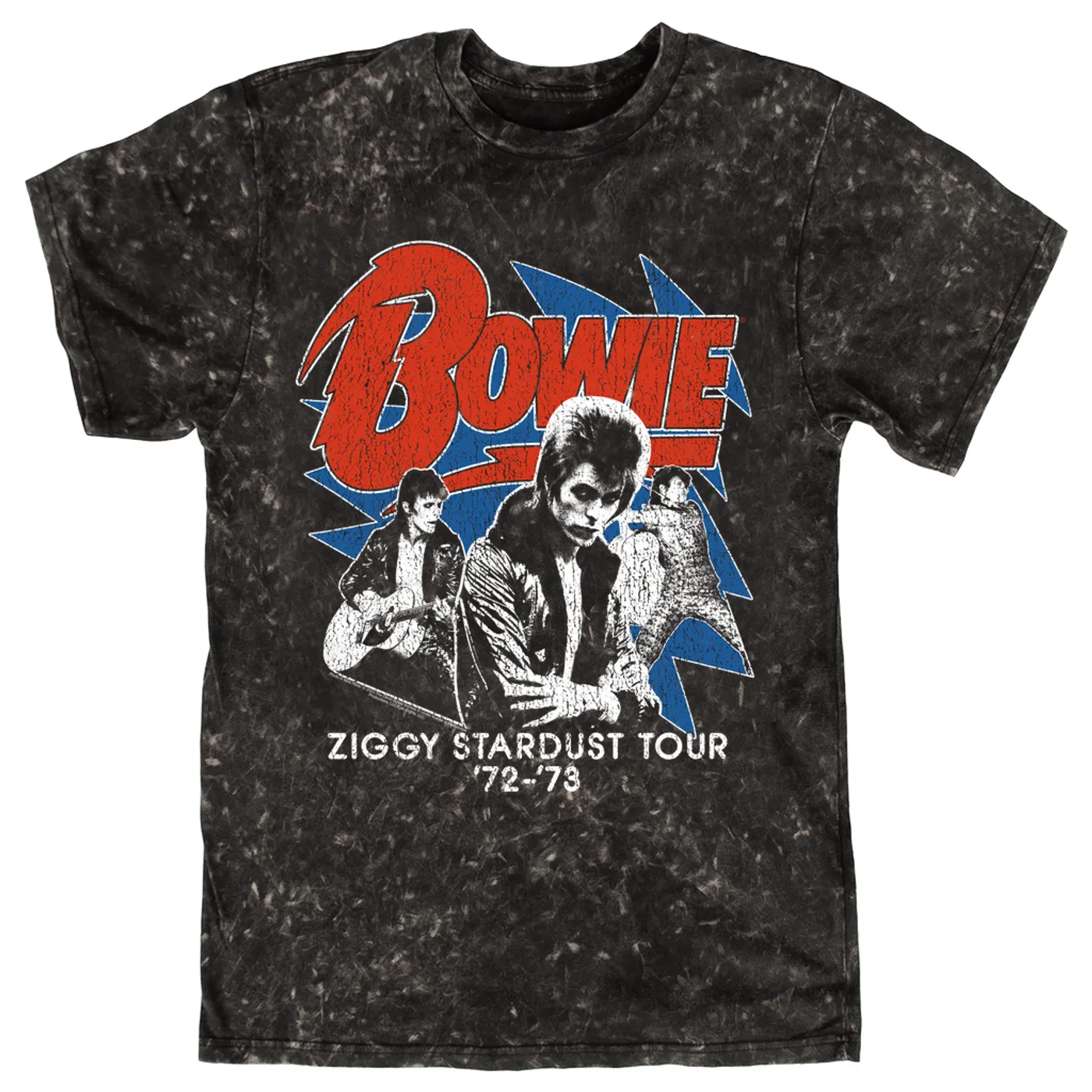 David Bowie T-shirt | '72-'73 Ziggy Stardust Tour Distressed David Bowie Mineral Wash Shirt