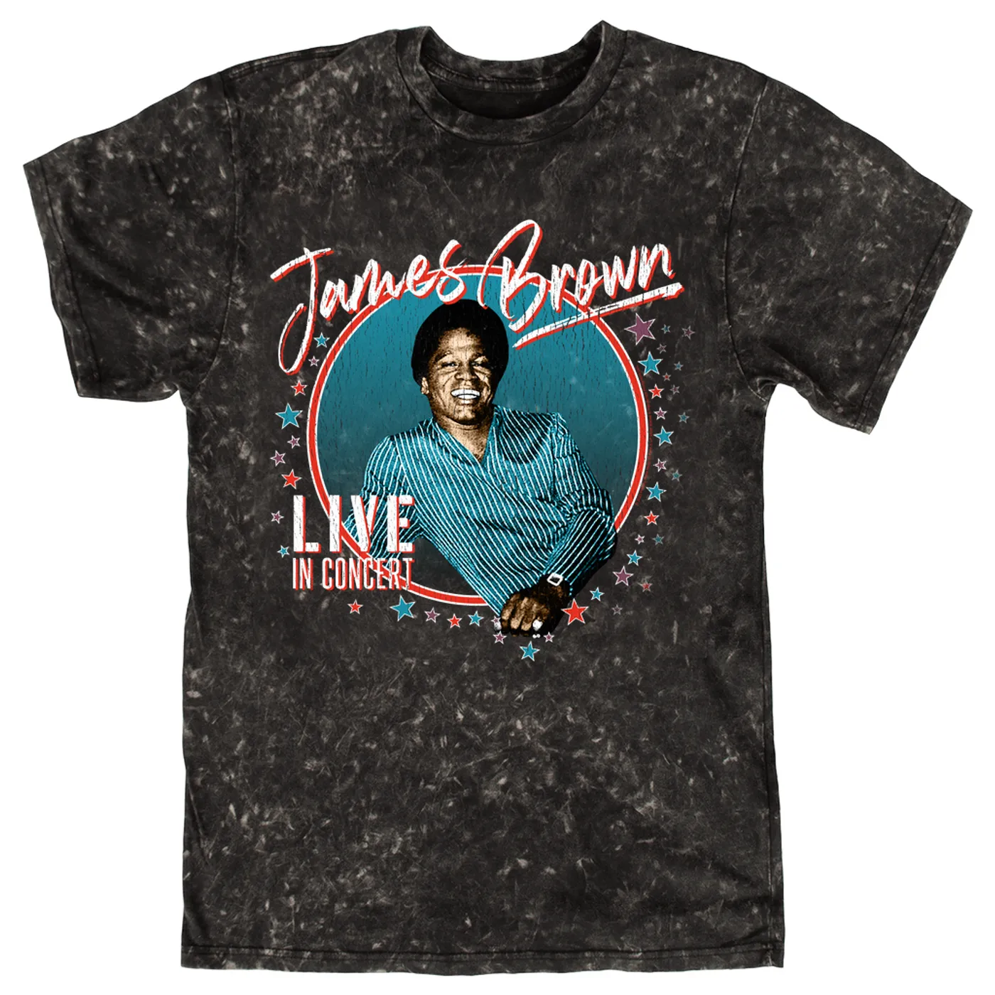 James Brown T-shirt | Live In Concert Distressed James Brown Mineral Wash Shirt