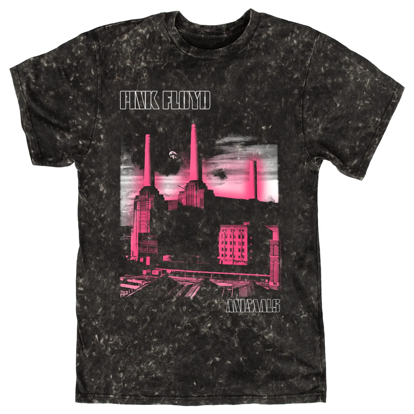 Pink Floyd T-shirt | Animals Album Pink Glow Pink Floyd Mineral Wash Shirt