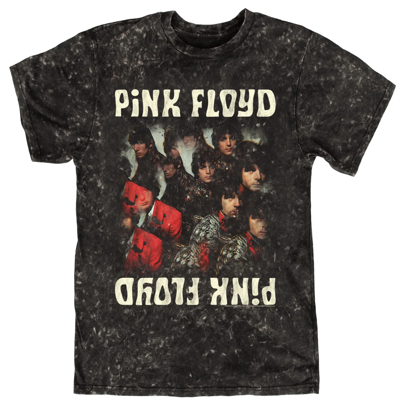 Pink Floyd T-shirt | The Piper Mirror Image Distressed (Merchbar Exclusive) Pink Floyd Mineral Wash Shirt