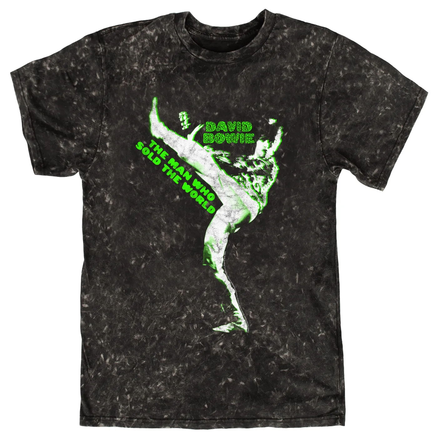 David Bowie T-shirt | Neon Green The Man Who Sold The World David Bowie Mineral Wash Shirt