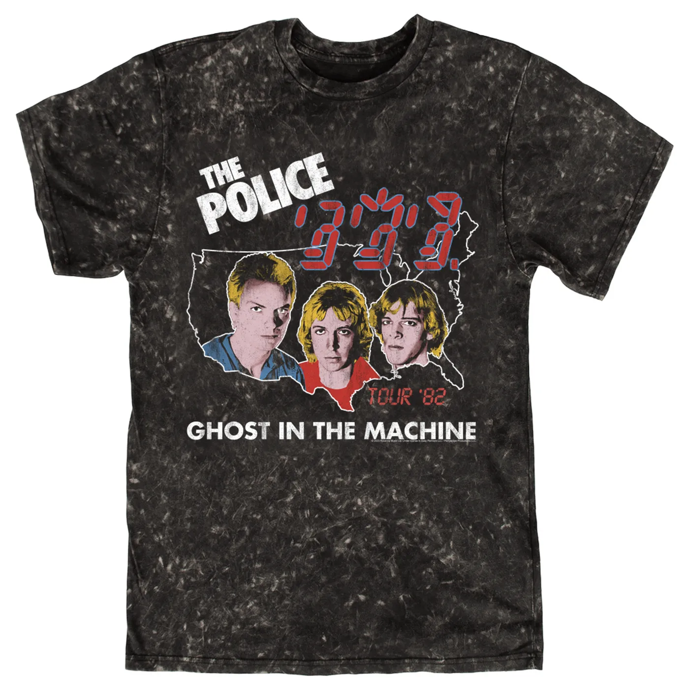 The Police T-shirt | Ghost In The Machine U.S. 1982 Tour The Police Mineral Wash Shirt
