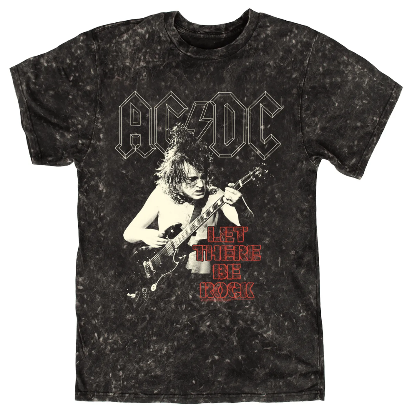 AC/DC T-shirt | Angus Young Let There Be Rock Distressed ACDC Mineral Wash Shirt