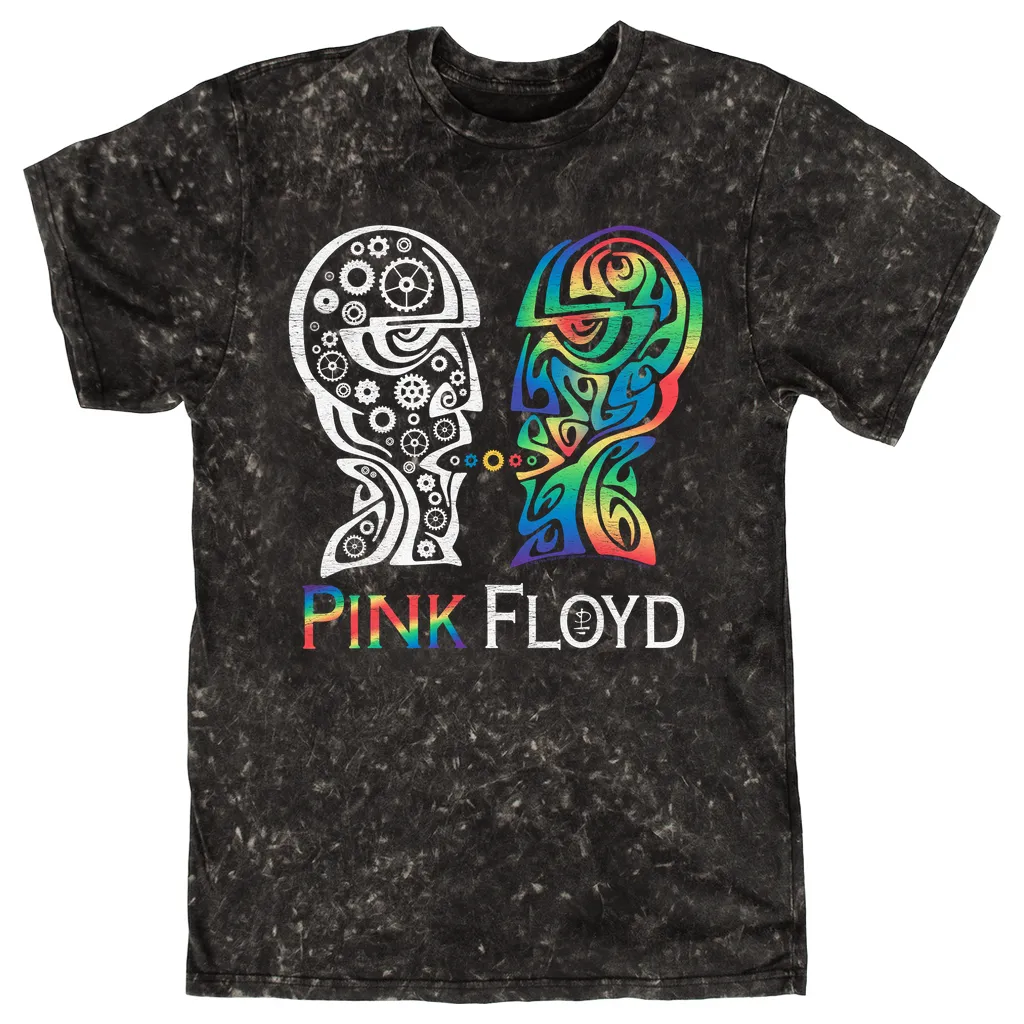 T-shirt | Division Bell Colorful Tribal Design Distressed Mineral Wash Shirt