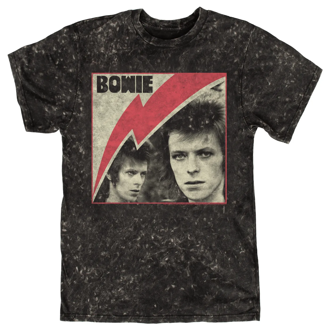 David Bowie T-shirt | Fierce 1972 Collage Distressed (Merchbar Exclusive) David Bowie Mineral Wash Shirt
