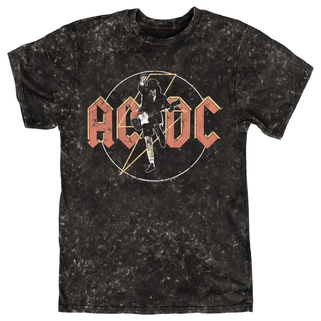 T-shirt | Angus Young And Logo Distressed Mineral Wash Shirt