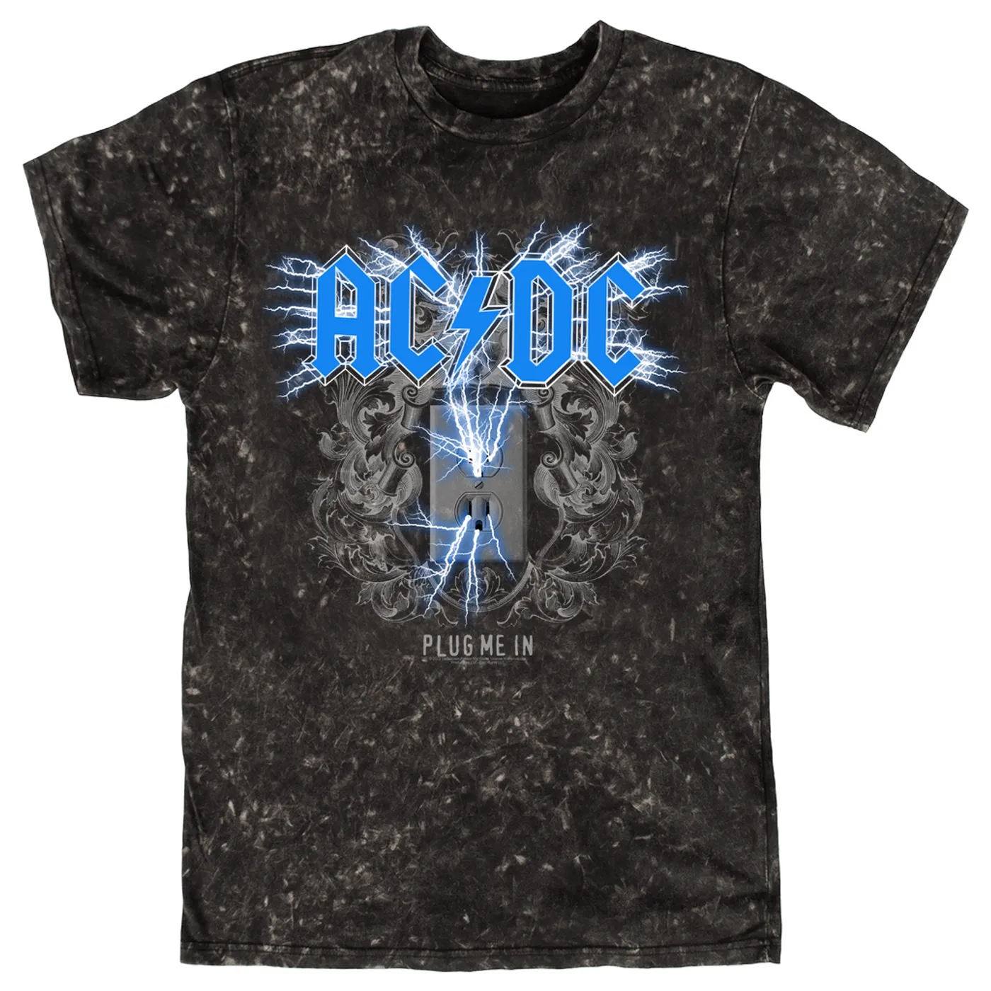 AC/DC T-shirt | Plug Me In Blue (Merchbar Exclusive) ACDC Mineral Wash Shirt