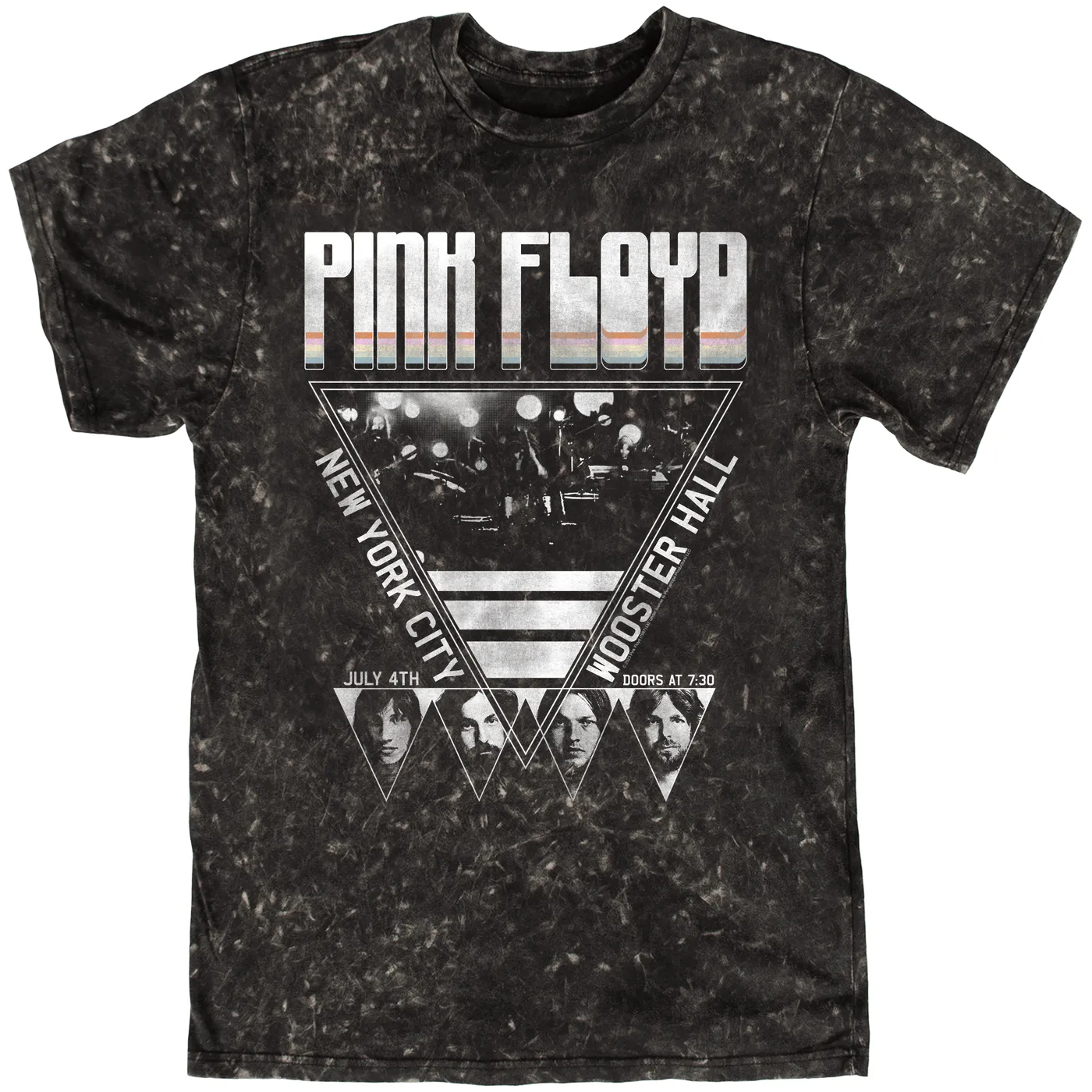 Pink Floyd T-shirt | NYC LIVE In Concert 4th Of July Distressed (Merchbar Exclusive) Pink Floyd Mineral Wash Shirt