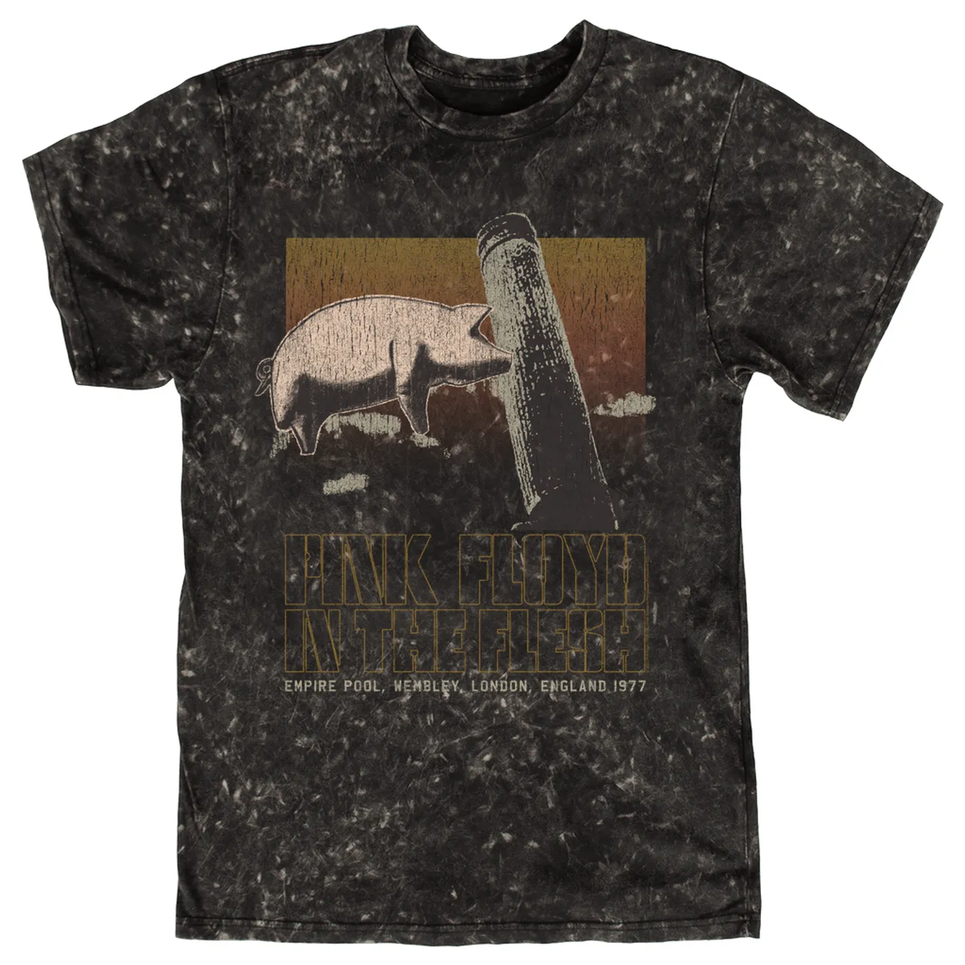 Pink Floyd T-shirt | In The Flesh London England 1977 Distressed Pink Floyd Mineral Wash Shirt