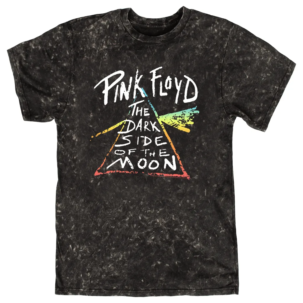 Pink Floyd T-shirt | Color Sketch Dark Side Of The Moon Ombre Pink Floyd Mineral Wash Shirt