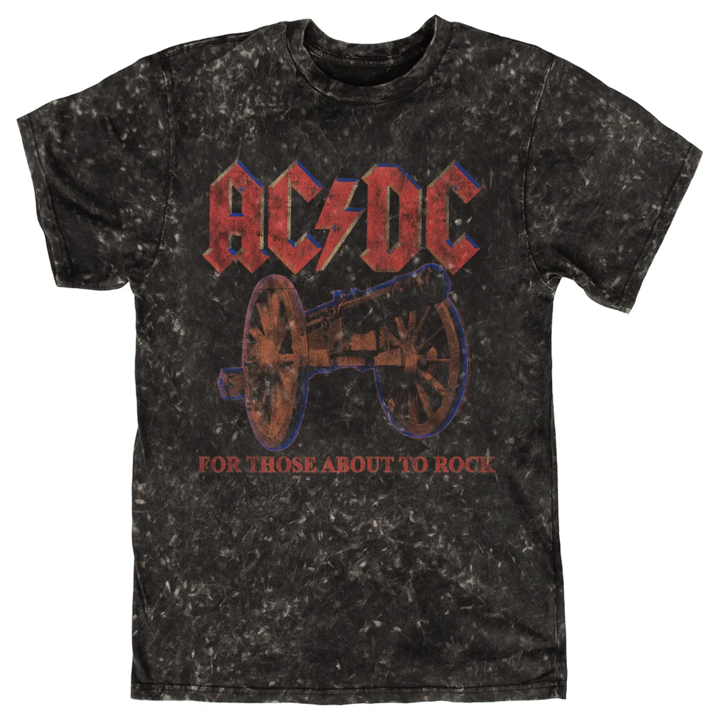 AC/DC T-shirt | For Those About To Rock Cannon Design ACDC Mineral Wash Shirt