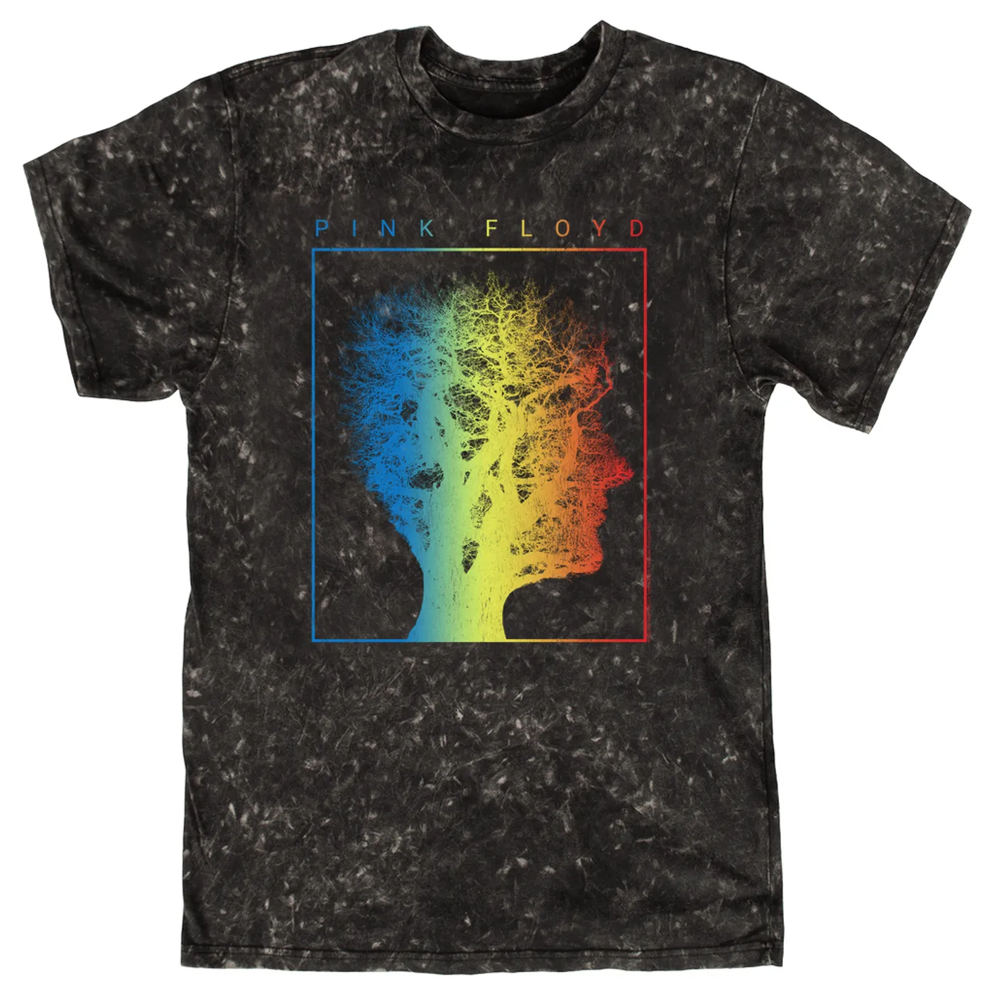 Pink Floyd T-shirt | Tree Of Half Life Ombre Rainbow Image (Merchbar Exclusive) Pink Floyd Mineral Wash Shirt