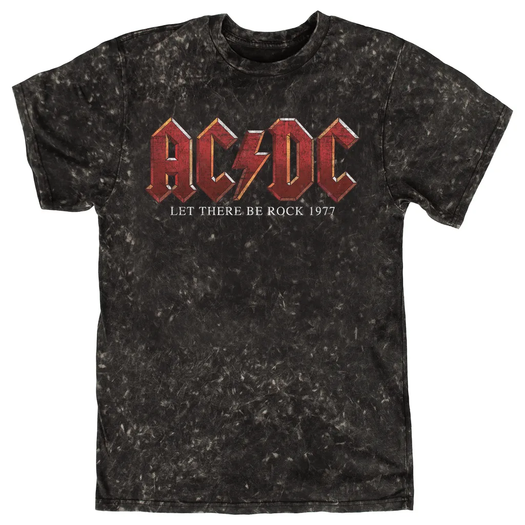 T-shirt | Let There Be Rock 1977 Design Distressed Mineral Wash Shirt
