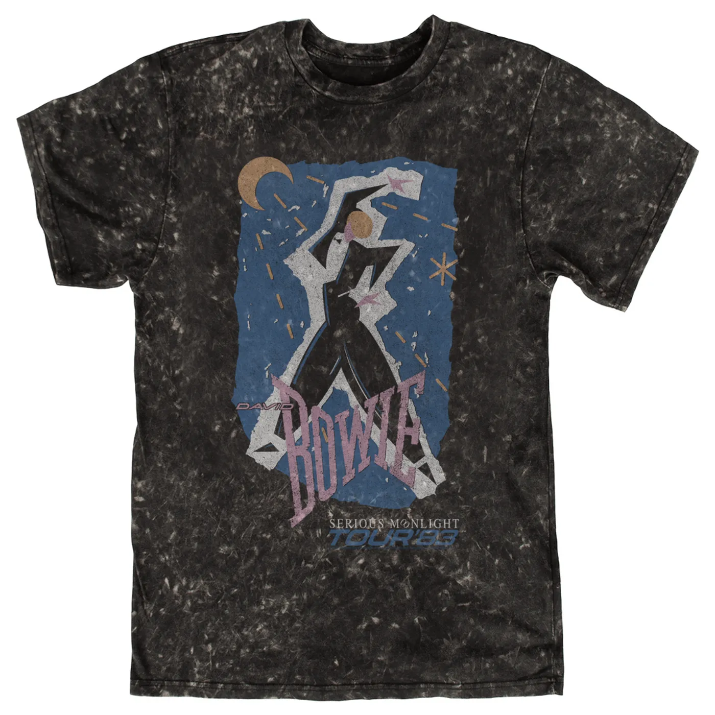 David Bowie T-shirt | Serious Moonlight Tour 1983 Design (Merchbar Exclusive) David Bowie Mineral Wash Shirt