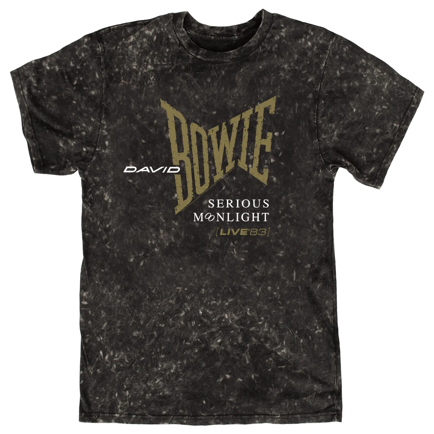 David Bowie T-shirt | 1983 Serious Moonlight Tour Logo David Bowie Mineral Wash Shirt