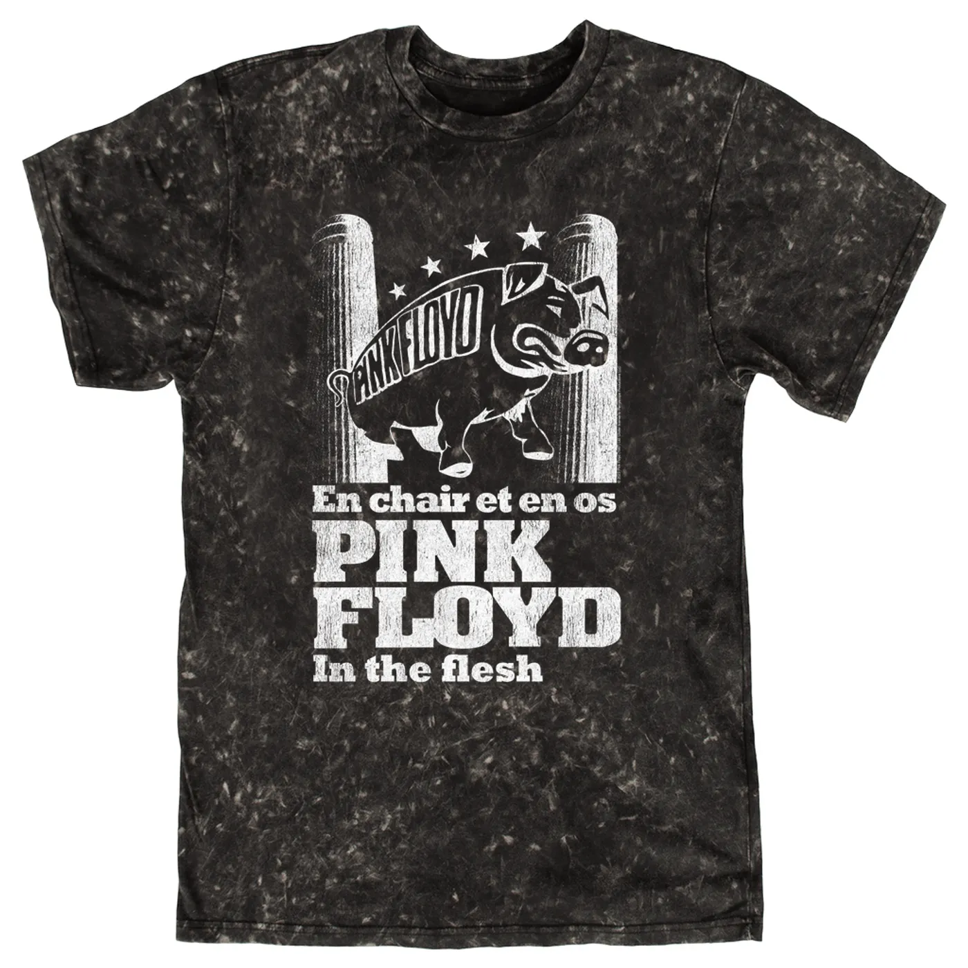 Pink Floyd T-shirt | In The Flesh Concert en Français Design Pink Floyd Mineral Wash Shirt