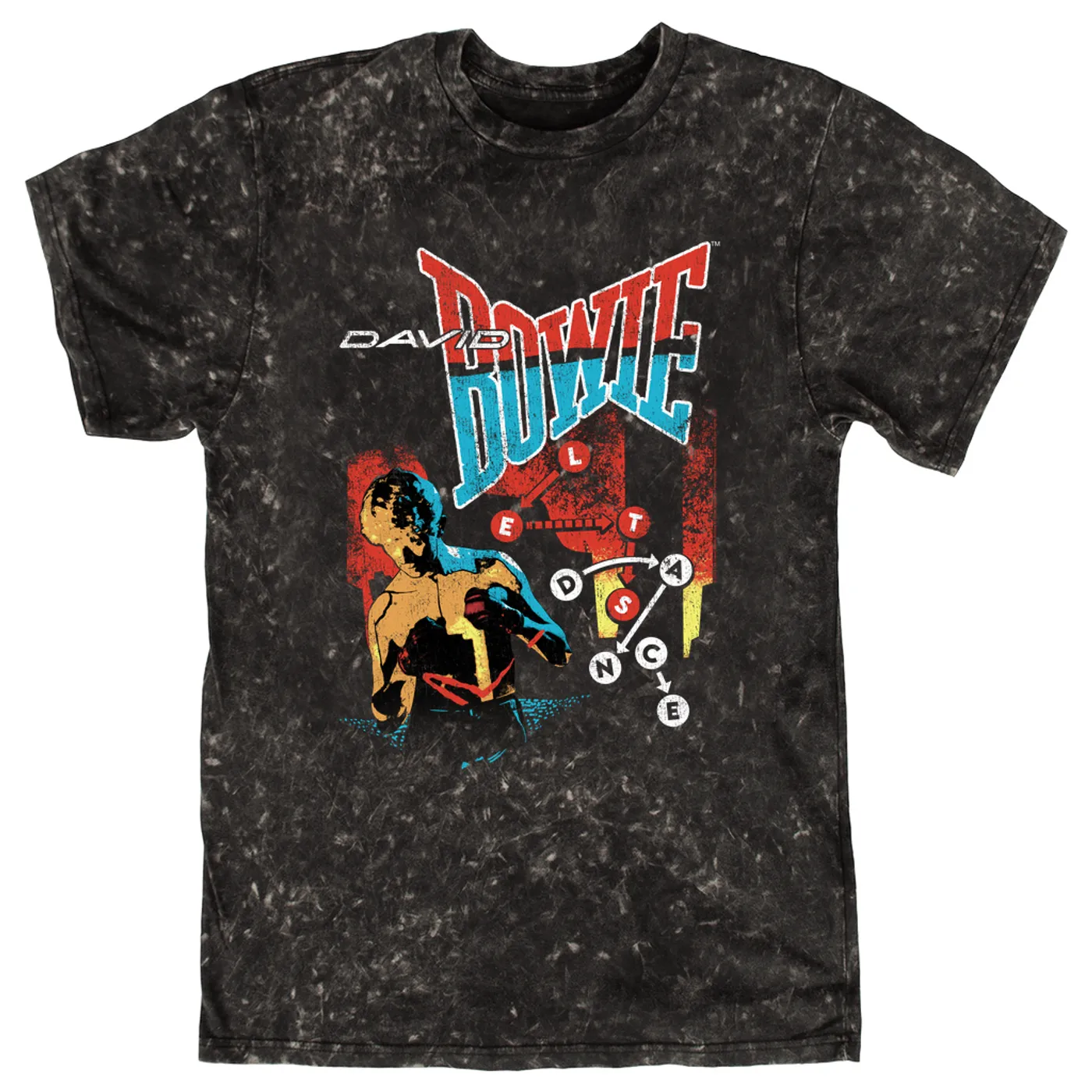 David Bowie T-shirt | Let's Dance Tour Image David Bowie Mineral Wash Shirt