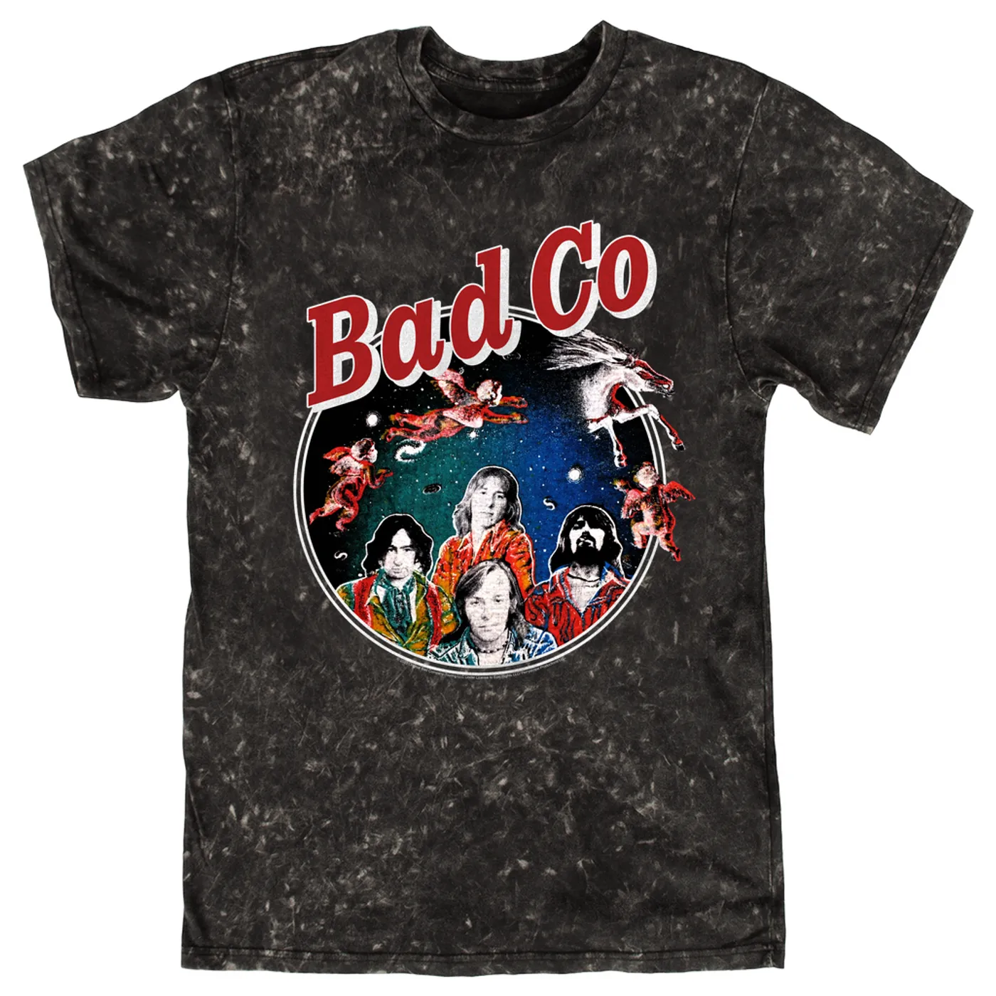 Bad Company T-shirt | Bad Company Angels Distressed Image Bad Company Mineral Wash Shirt