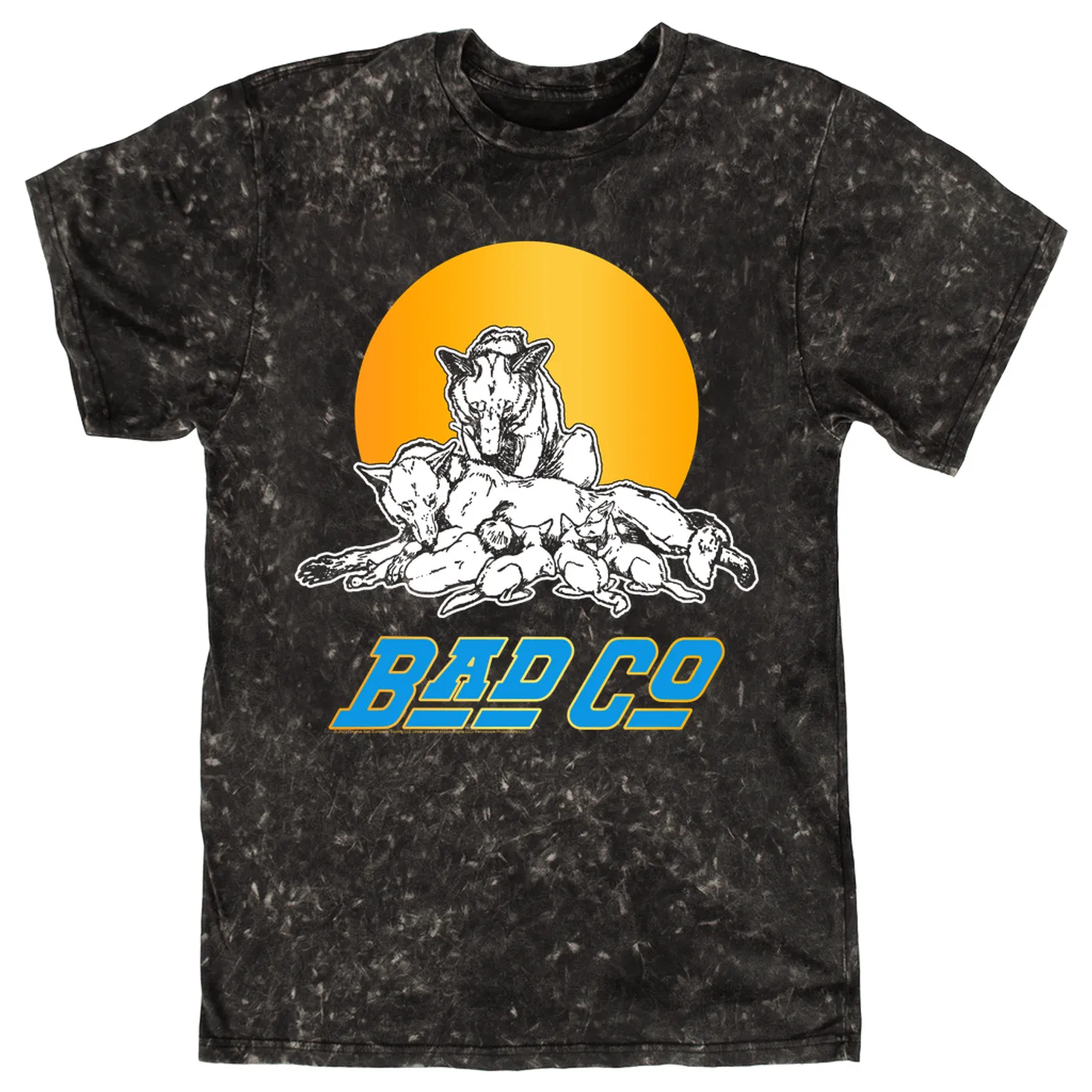 Bad Company T-shirt | Run With The Pack Retro Sun Bad Company Mineral Wash Shirt