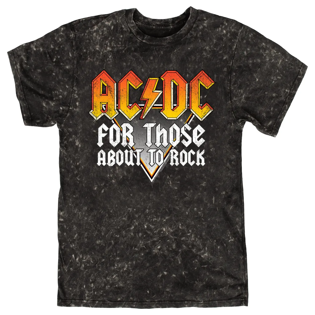 T-shirt | Orange Ombre For Those About To Rock Design Distressed Mineral Wash Shirt