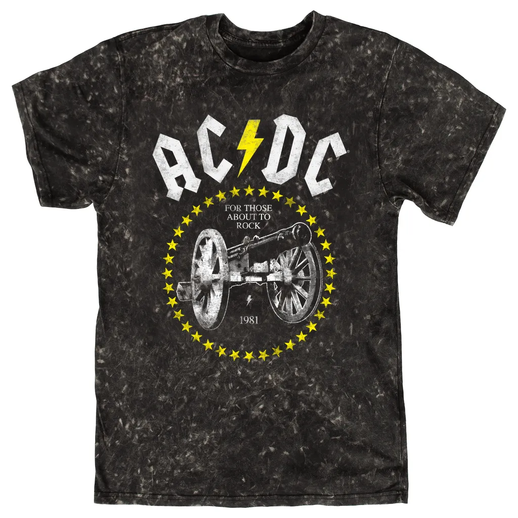 T-shirt | 1981 For Those About To Rock Yellow Design Distressed (Equineop Exclusive) Mineral Wash Shirt