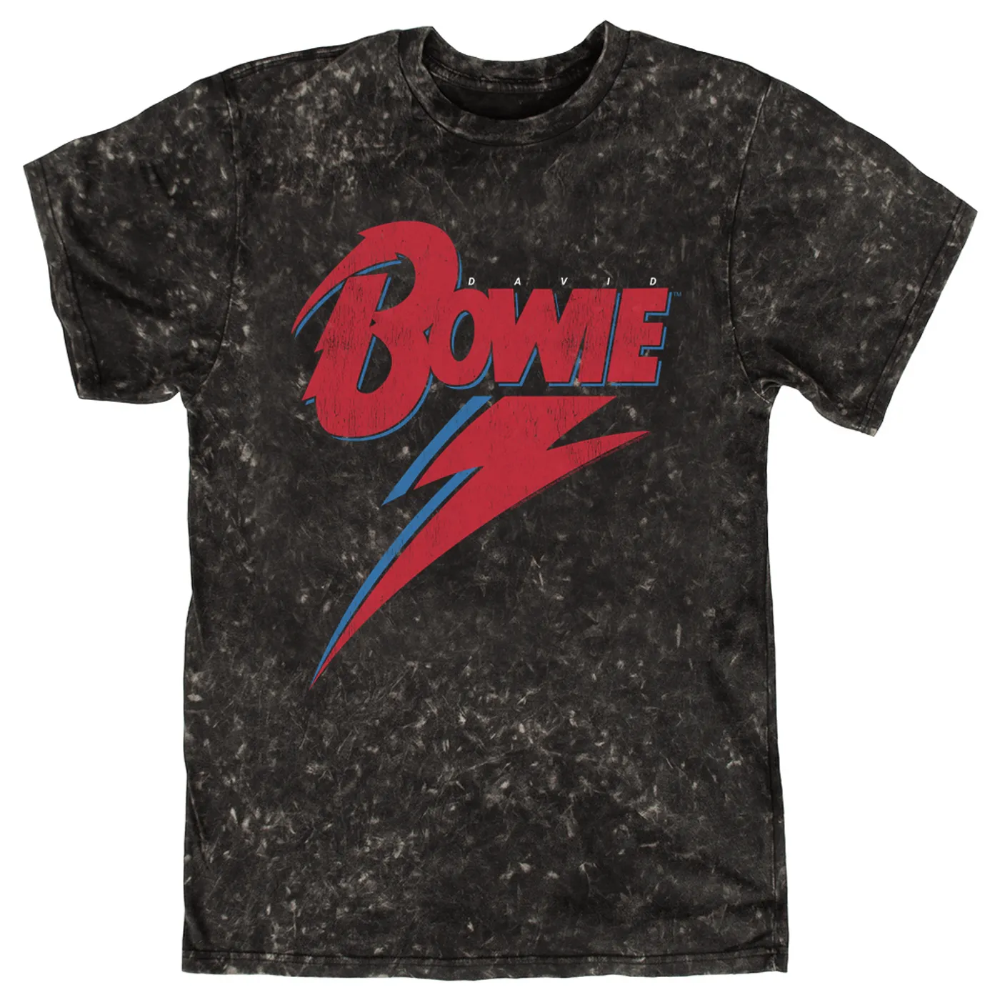 David Bowie T-shirt | Contemporary Lightning Bolt Logo Distressed David Bowie Mineral Wash Shirt