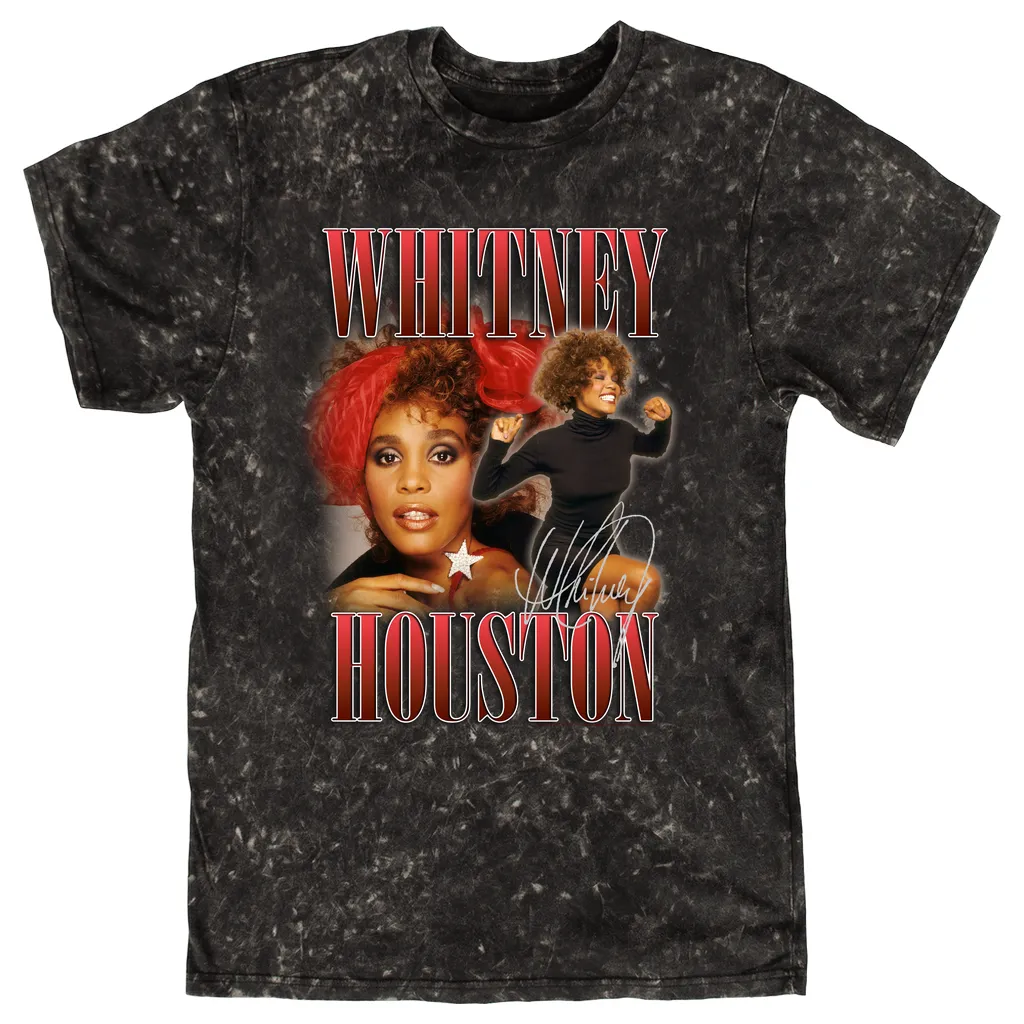 T-shirt | Red Collage Design Mineral Wash Shirt