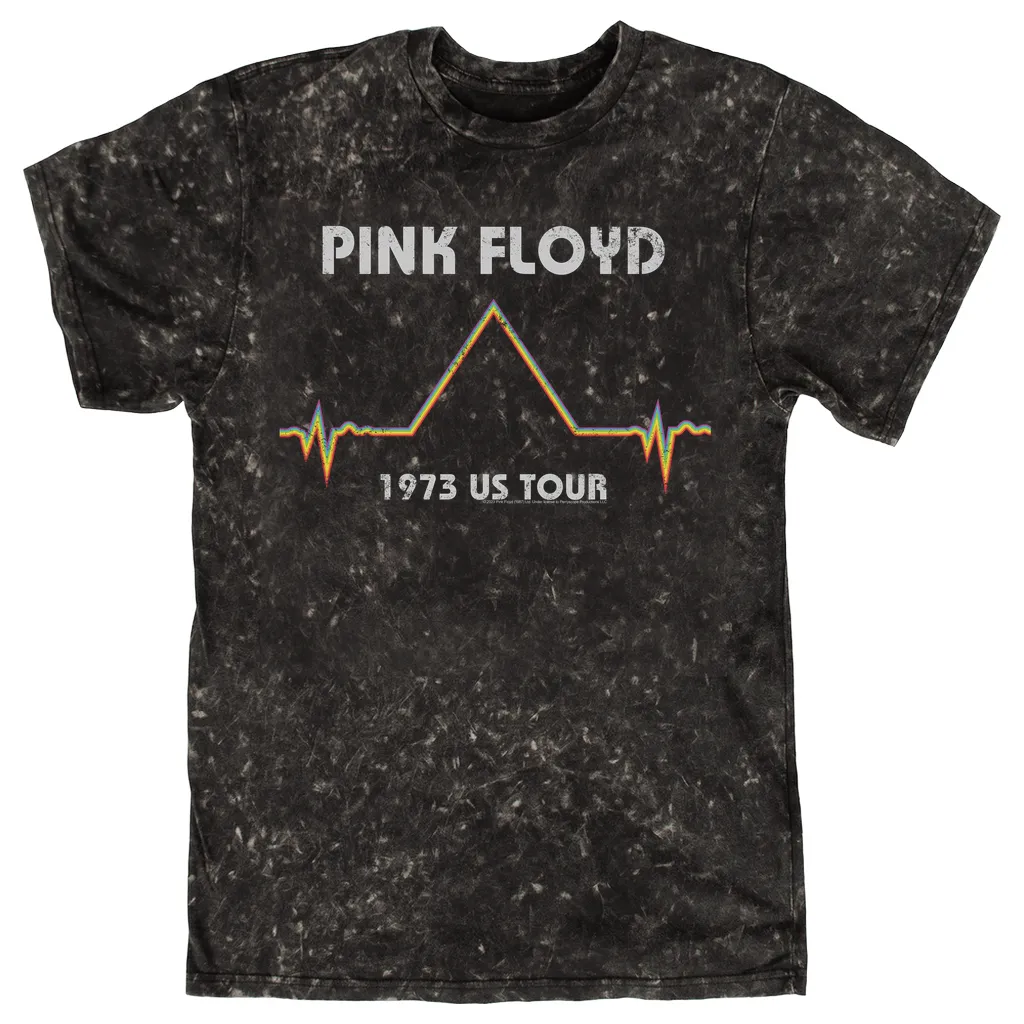 T-shirt | 1973 US Tour Pyramid Heartbeat Design Distressed Mineral Wash Shirt