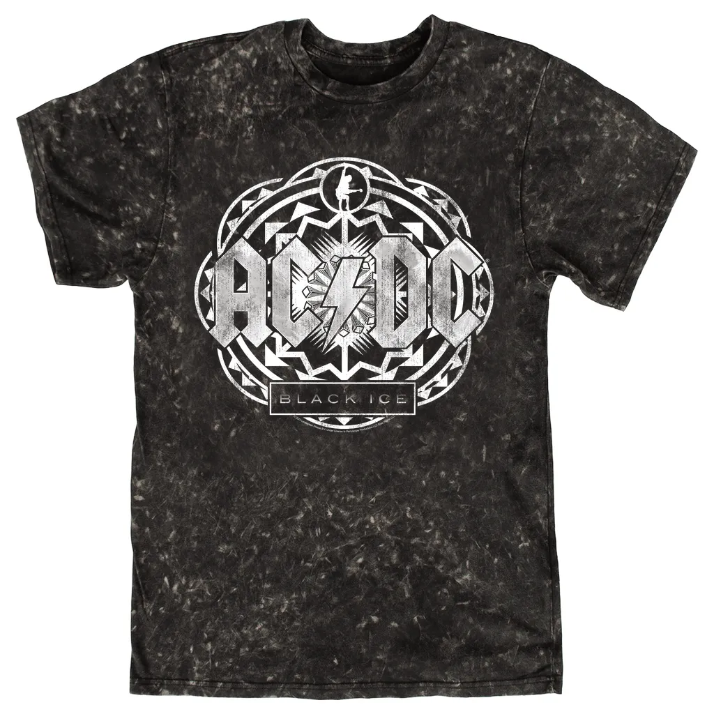 T-shirt | Black Ice Tribal Grey Design Mineral Wash Shirt