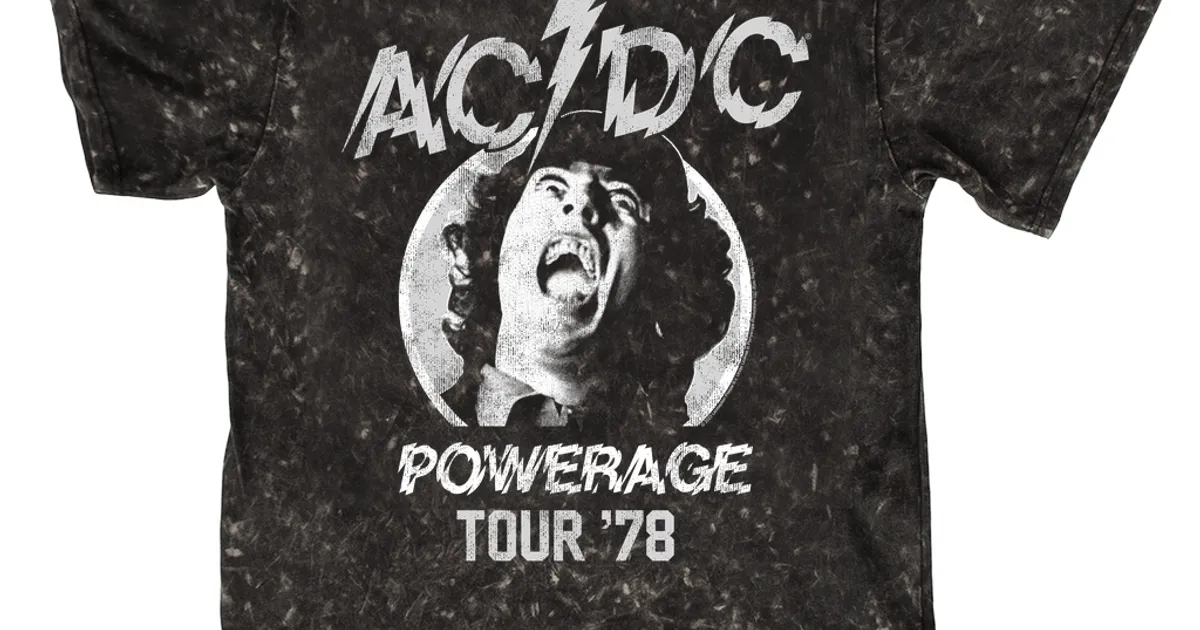 AC/DC T-shirt | 1978 Powerage Tour Image Distressed (Merchbar Exclusive ...