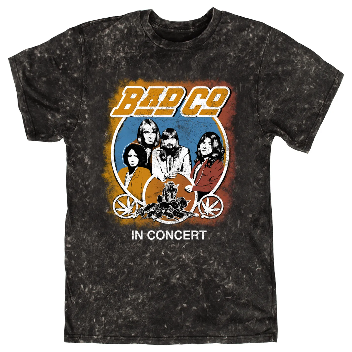Bad Company T-shirt | Straight Ahead Live In Concert Distressed Bad Company Mineral Wash Shirt