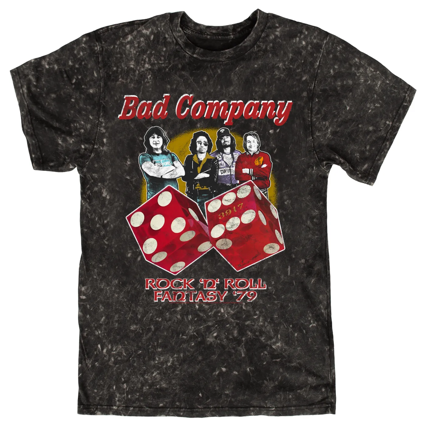 Bad Company T-shirt | 79 Rock N' Roll Fantasy Retro Distressed Bad Company Mineral Wash Shirt