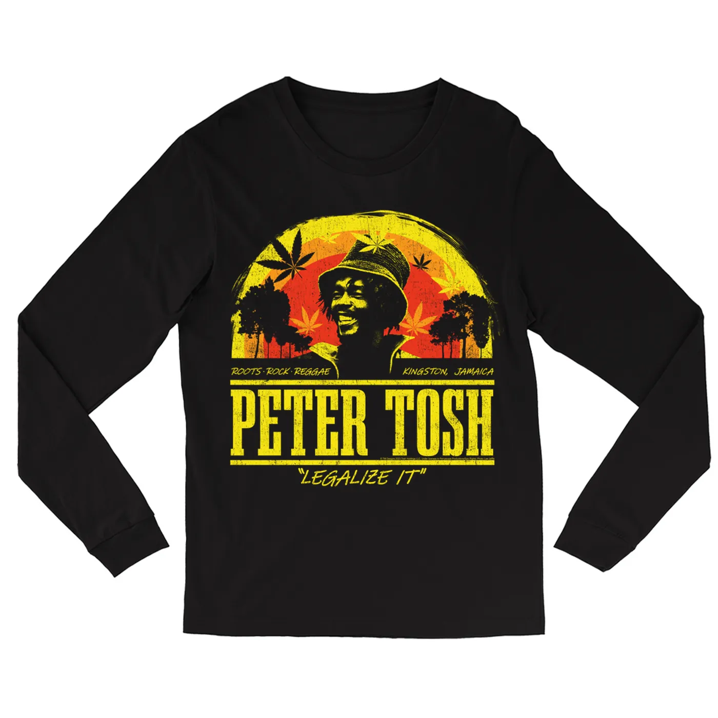 Peter Tosh Long Sleeve Shirt | Roots, Reggae, Rock Sunset Distressed (Merchbar Exclusive) Peter Tosh Shirt