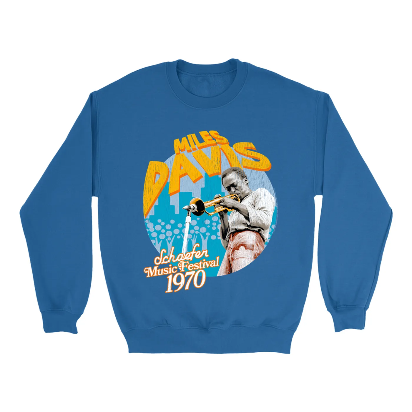 Miles Davis Sweatshirt | Schaefer Music Fest 1970 Distressed (Merchbar Exclusive) Miles Davis Sweatshirt