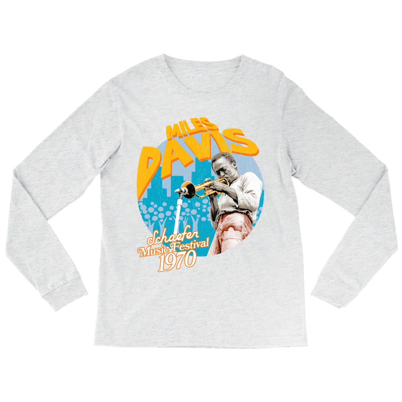 Miles Davis Long Sleeve Shirt | Schaefer Music Fest 1970 Distressed (Merchbar Exclusive) Miles Davis Shirt