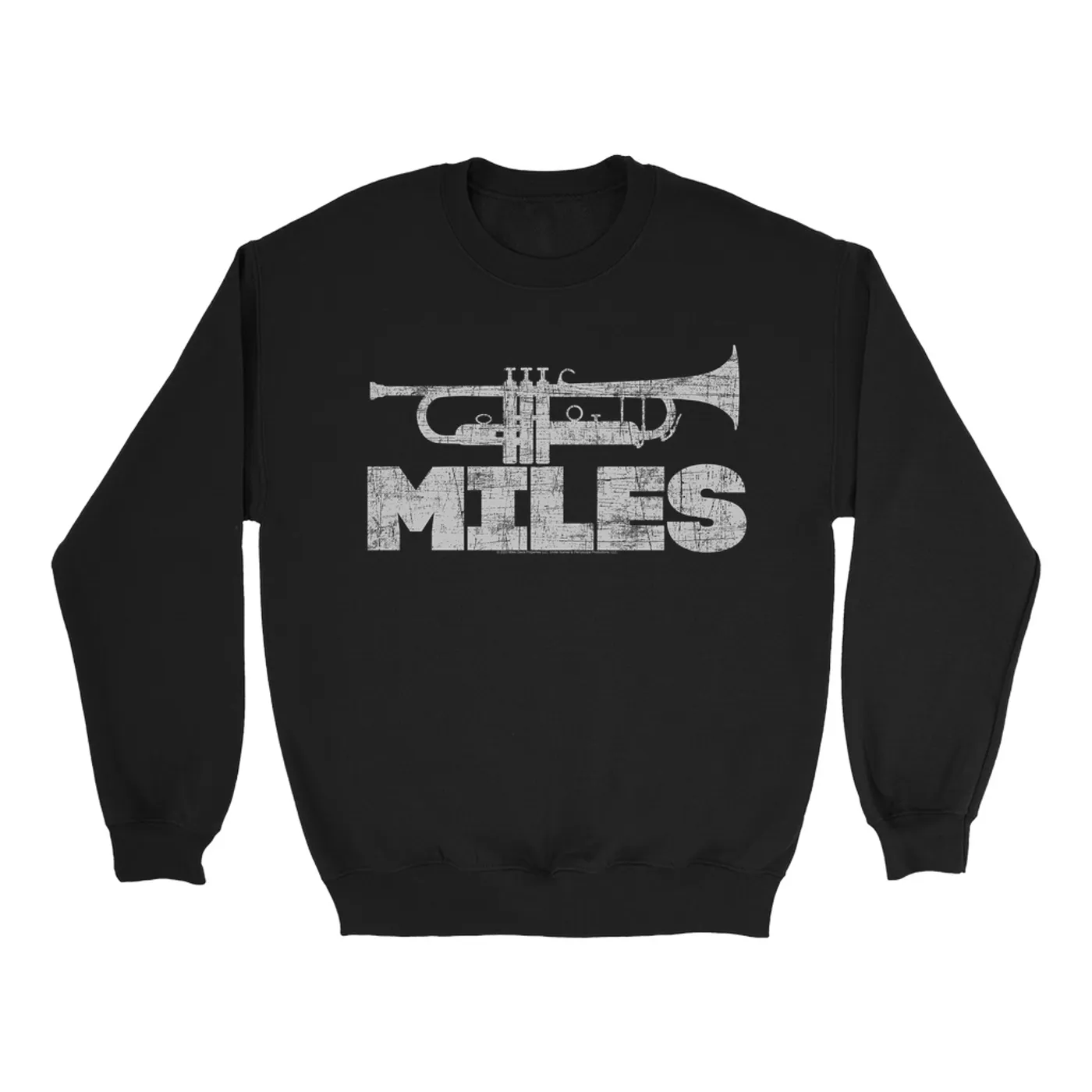 Miles Davis Sweatshirt | Trumpet Logo Distressed Miles Davis Sweatshirt