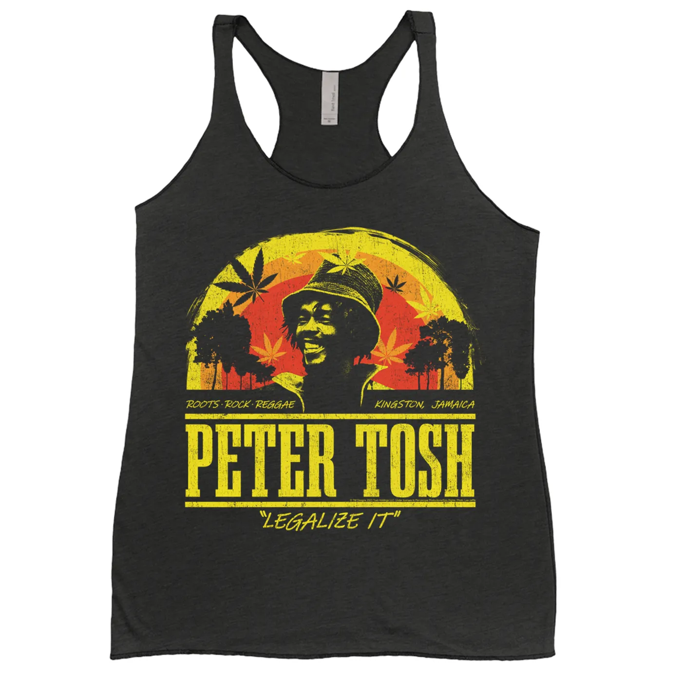 Peter Tosh Ladies' Tank Top | Roots, Reggae, Rock Sunset Distressed (Merchbar Exclusive) Peter Tosh Shirt
