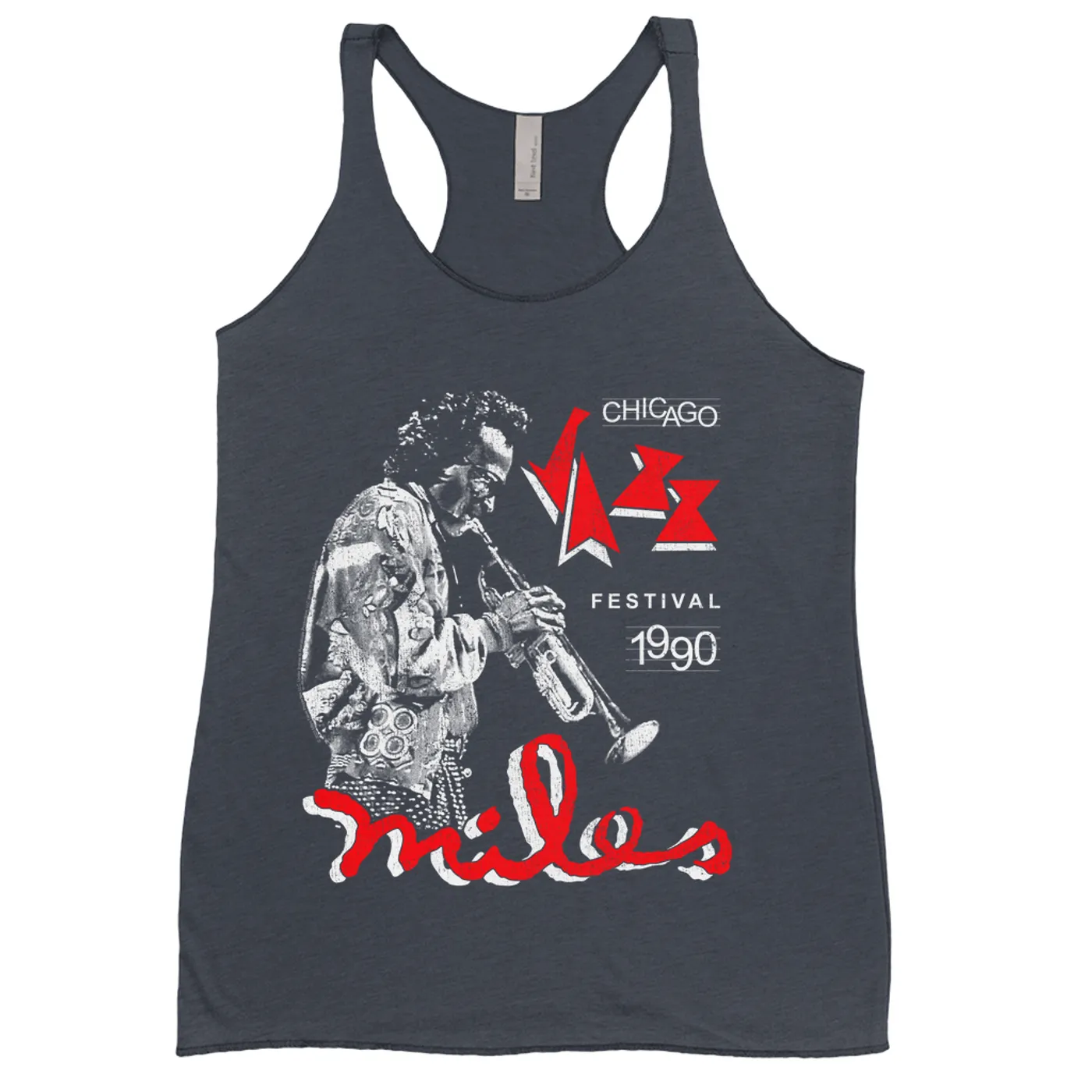 Miles Davis Ladies' Tank Top | Chicago Jazz Festival 1990 Distressed (Merchbar Exclusive) Miles Davis Shirt