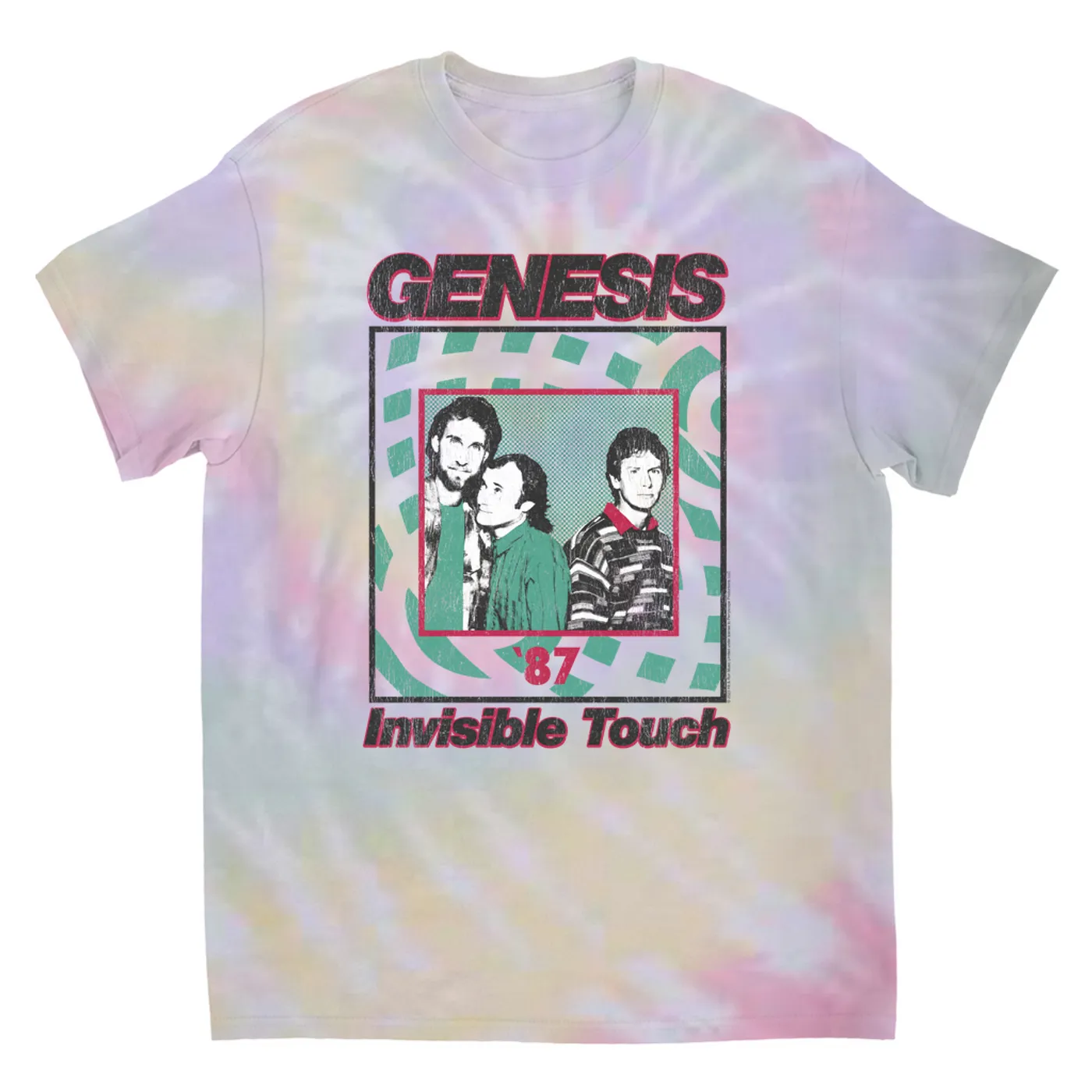 Genesis T-Shirt | 1987 Invisible Touch Promo Design Genesis Tie Dye Shirt