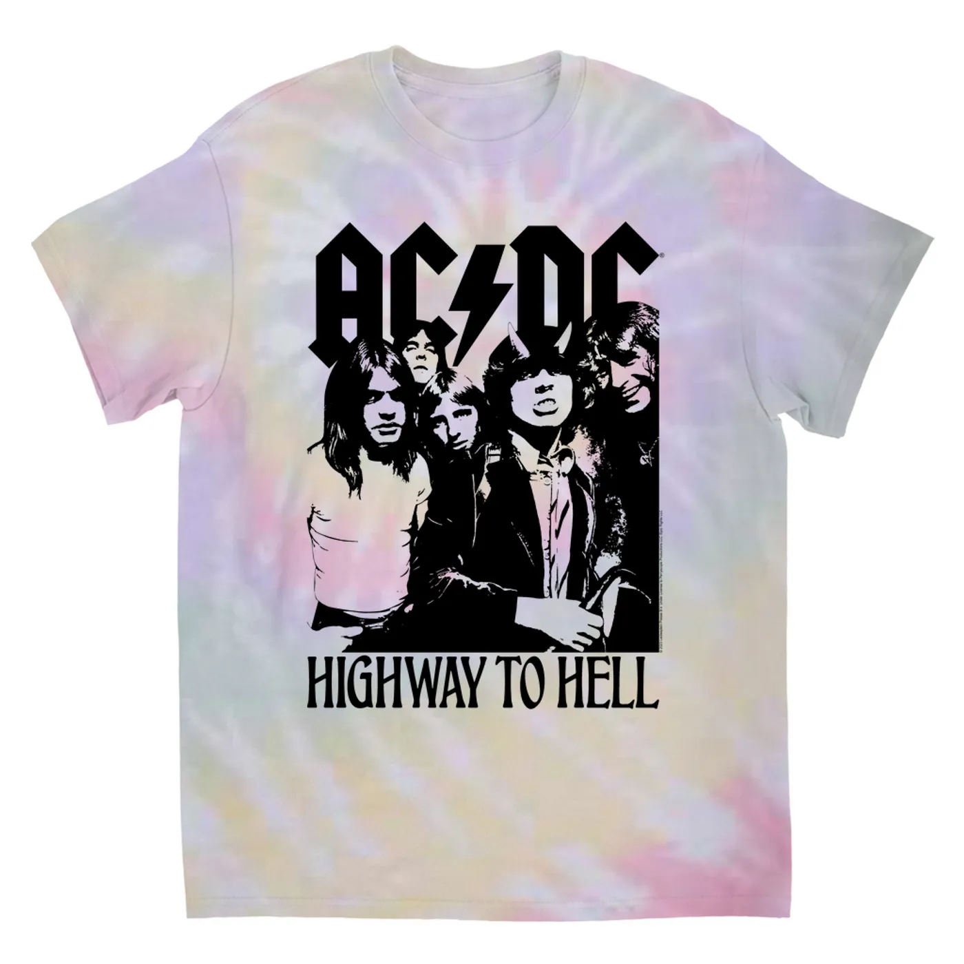 AC/DC T-Shirt | Highway To Hell Retro Black ACDC Tie Dye Shirt