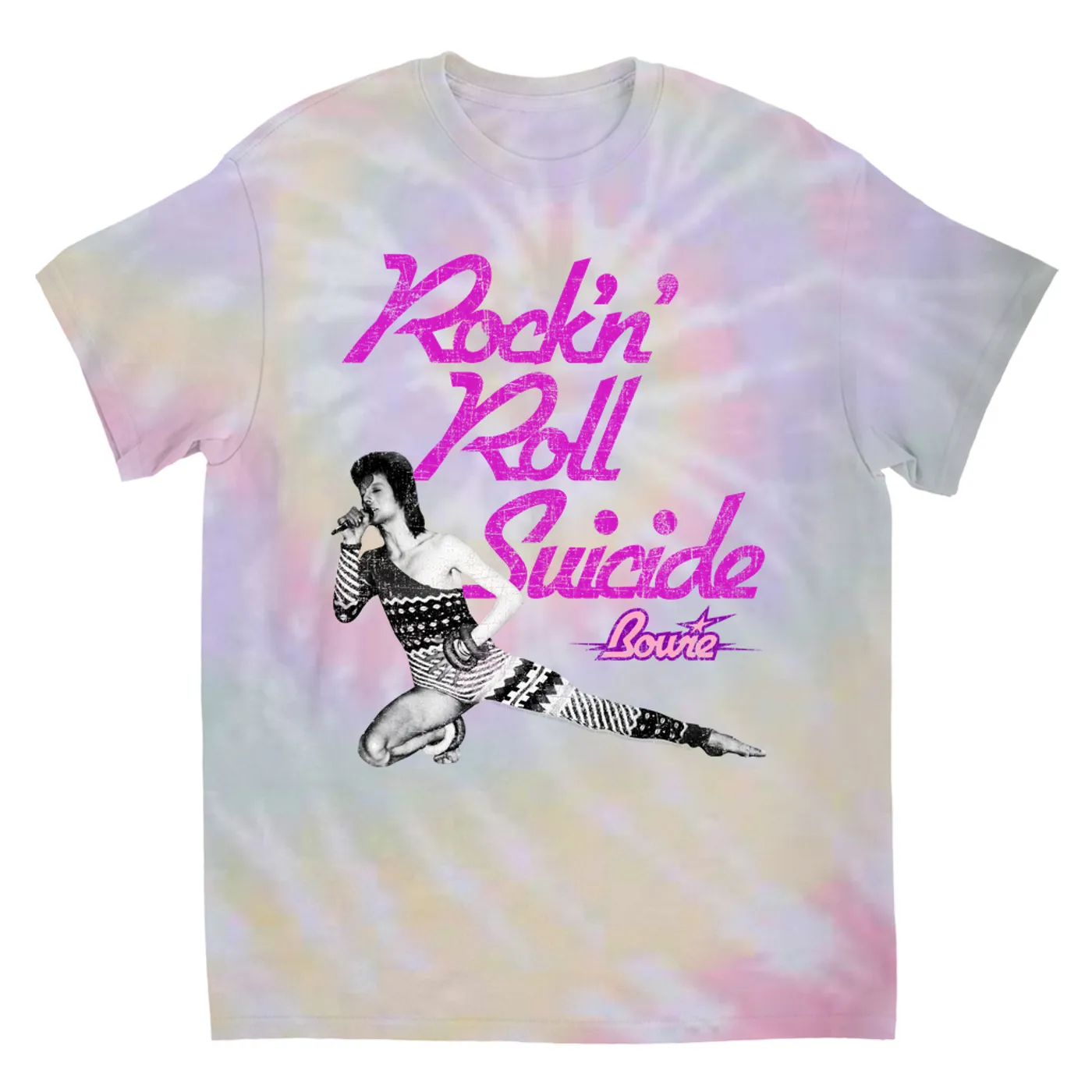 David Bowie T-Shirt | Rock N' Roll Suicide Distressed (Merchbar Exclusive) David Bowie Tie Dye Shirt