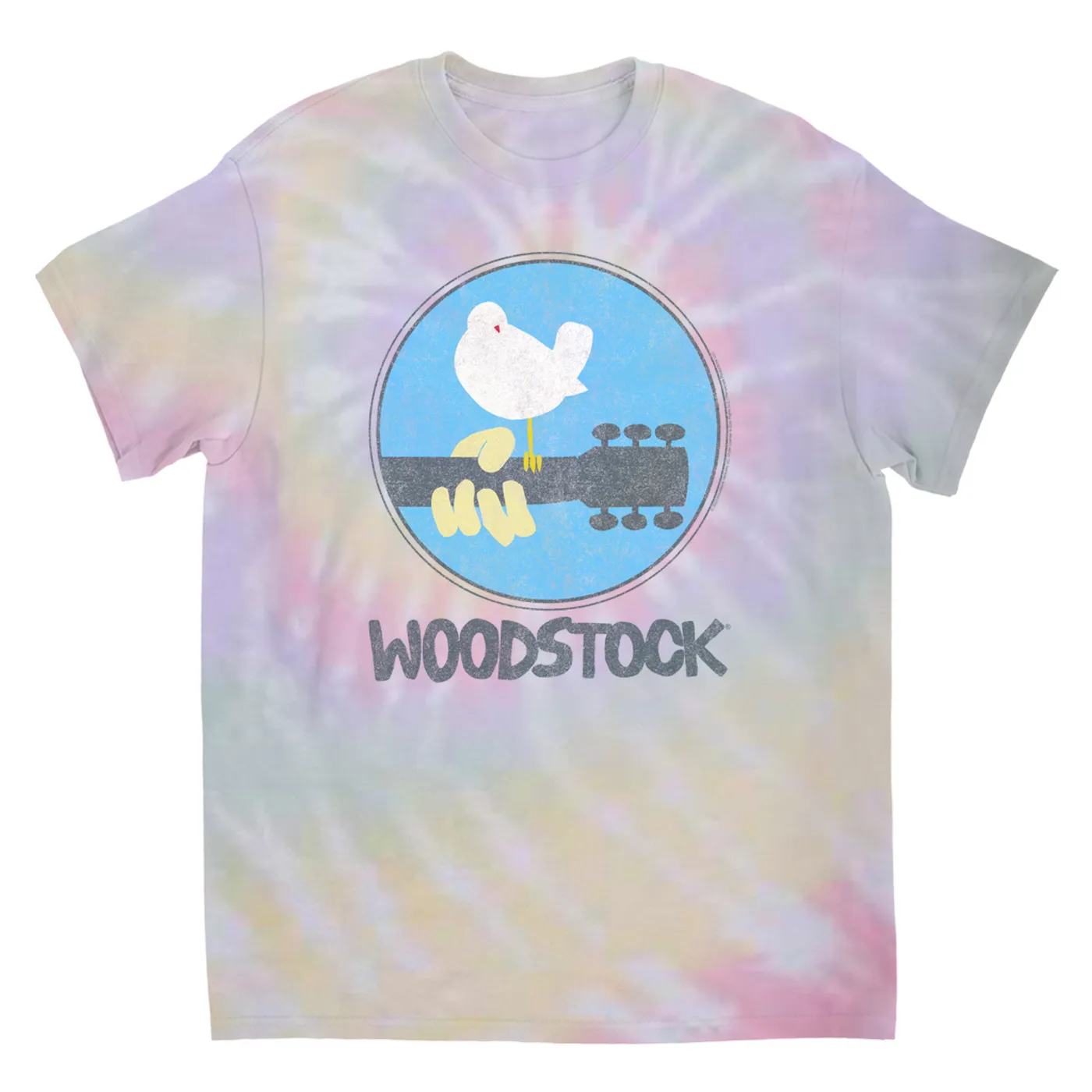 Woodstock T-Shirt | Woodstock Bird And Guitar (Merchbar Exclusive) Woodstock Tie Dye Shirt