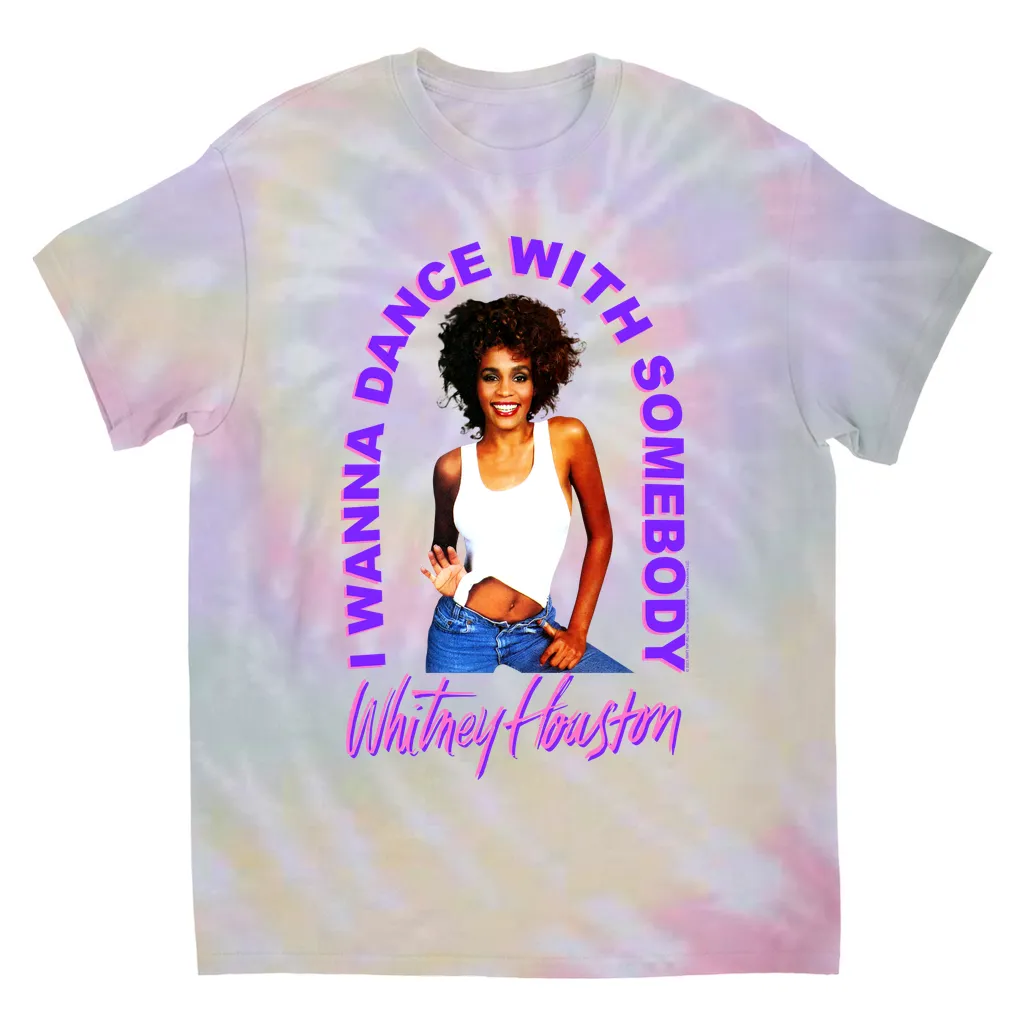 T-Shirt | I Wanna Dance With Somebody Neon Purple Image Tie Dye Shirt