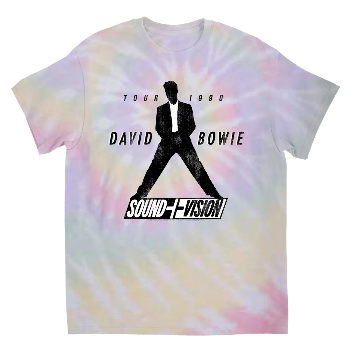 David Bowie T-Shirt | 1990 Sound + Vision Tour Logo Image David Bowie Tie Dye Shirt