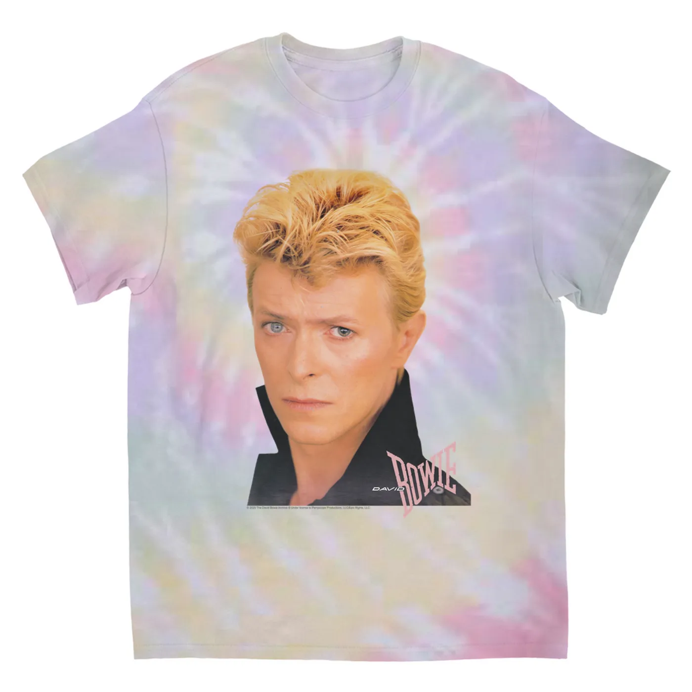 David Bowie T-Shirt | David Bowie Color Portrait And Logo (Merchbar Exclusive) David Bowie Tie Dye Shirt