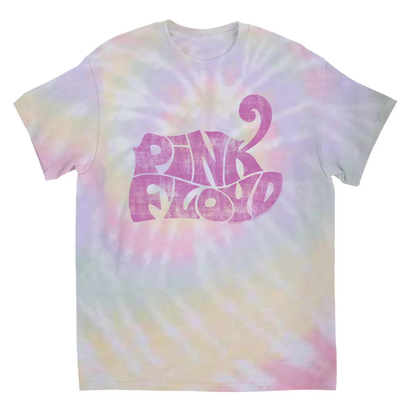Pink Floyd T-Shirt | Groovy Logo Distressed Pink (Merchbar Exclusive) Pink Floyd Tie Dye Shirt
