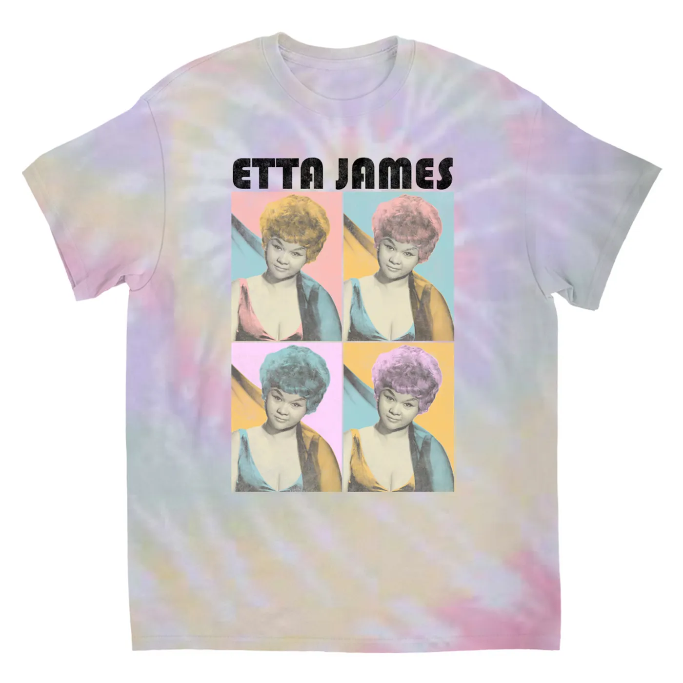 Etta James T-Shirt | 1965 Pastel Pop Art Distressed Etta James Tie Dye Shirt