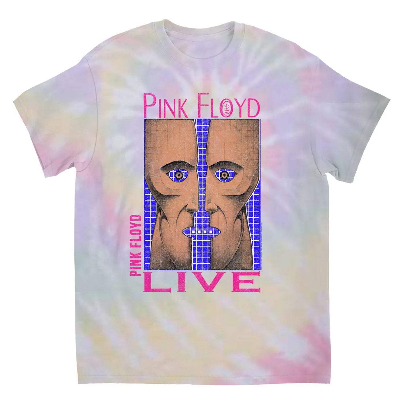 Pink Floyd T-Shirt | Neon Blue Pink Division Bell Pink Floyd Tie Dye Shirt