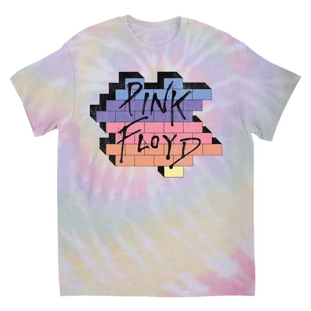 T-Shirt | Another Brick In The Wall Rainbow Ombre Image Distressed Tie Dye Shirt
